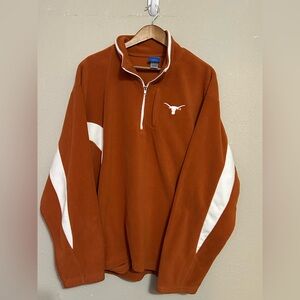 Texas Longhorns 1/4 Zip Up Fleece Pullover Sweater Men’s Size XL Burnt Orange